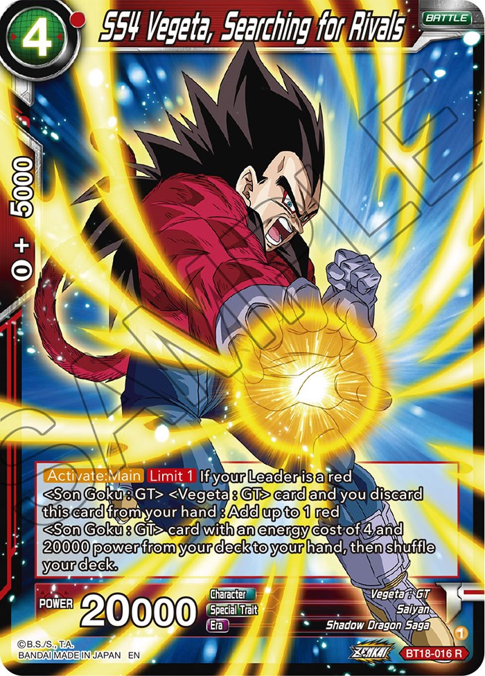 SS4 Vegeta, Searching for Rivals (BT18-016) [Dawn of the Z-Legends] Dragon Ball Super