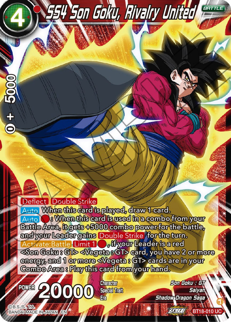 SS4 Son Goku, Rivalry United (BT18-010) [Dawn of the Z-Legends] Dragon Ball Super