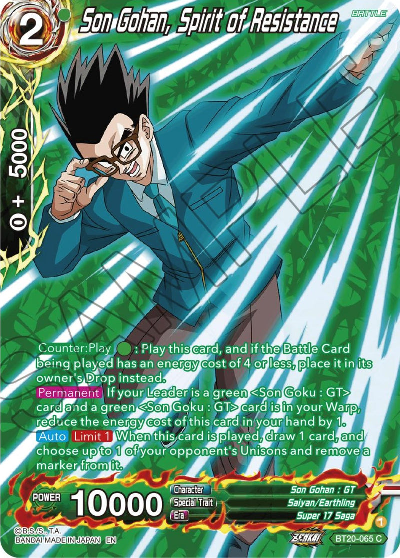 Son Gohan, Spirit of Resistance (Silver Foil) (BT20-065) [Power Absorbed] Dragon Ball Super