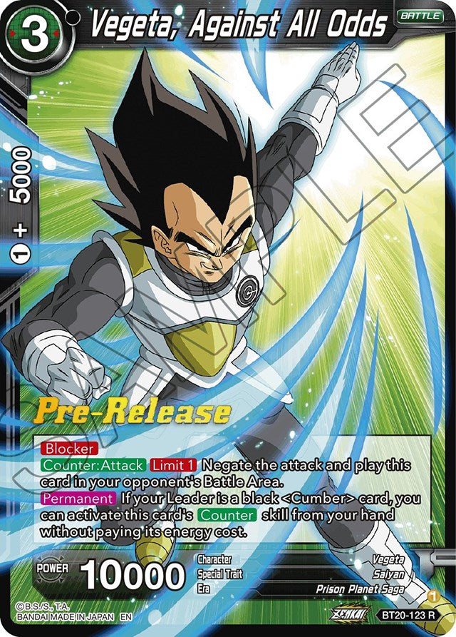 Vegeta, Against All Odds (BT20-123) [Power Absorbed Prerelease Promos] Dragon Ball Super