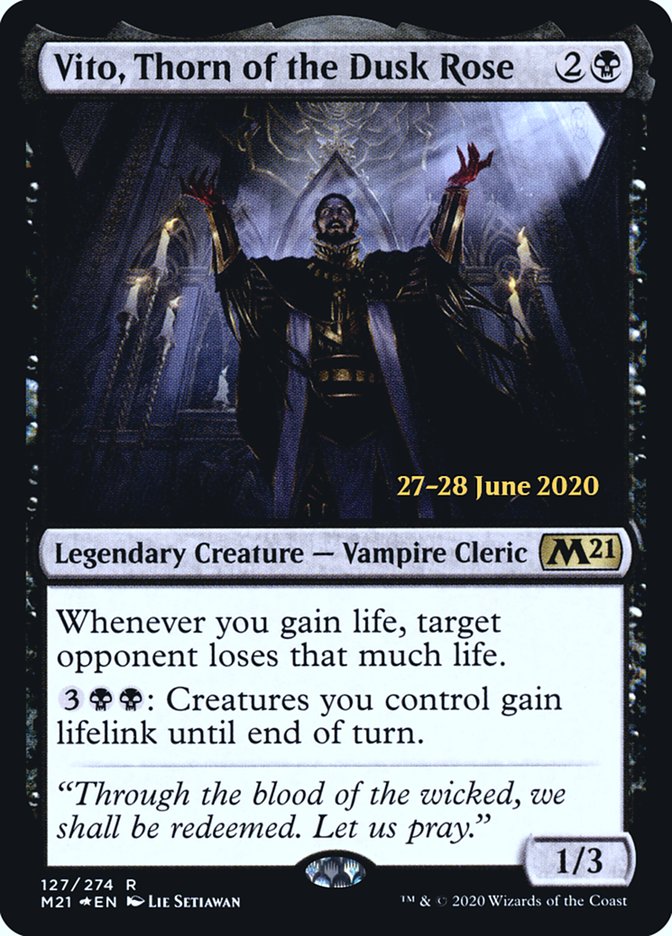 Vito, Thorn of the Dusk Rose [Core Set 2021 Prerelease Promos] Magic: The Gathering