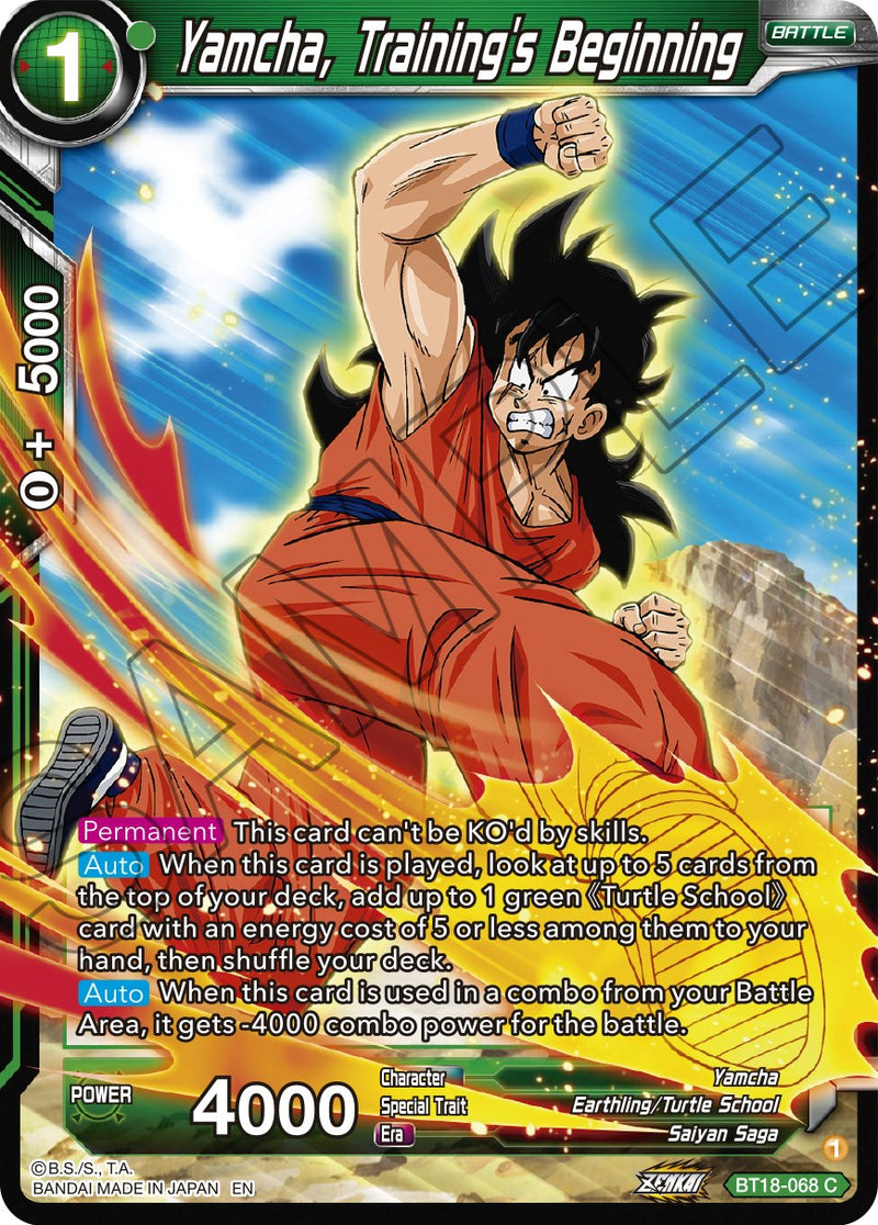 Yamcha, Training's Beginning (BT18-068) [Dawn of the Z-Legends] Dragon Ball Super