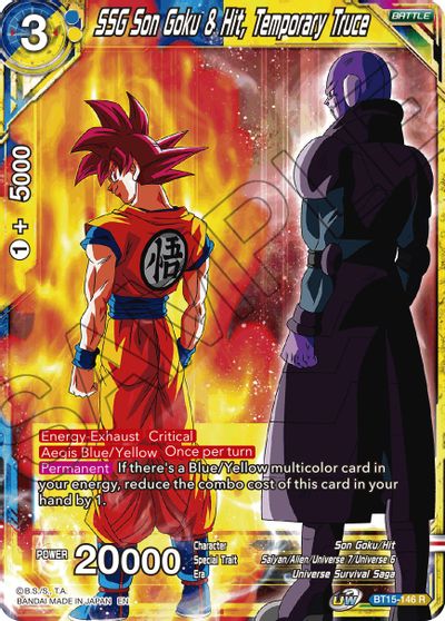 SSG Son Goku & Hit, Temporary Truce (BT15-146) [Saiyan Showdown] Dragon Ball Super