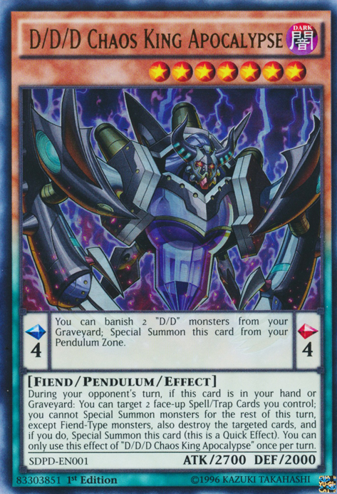 D/D/D Chaos King Apocalypse [SDPD-EN001] Ultra Rare Yu-Gi-Oh!