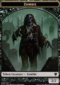 Zombie // Gold Double-Sided Token [Commander 2017 Tokens] Magic: The Gathering