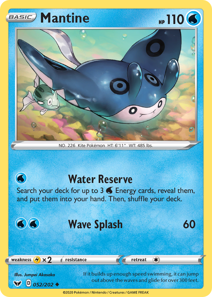 Mantine (052/202) [Sword & Shield: Base Set] Pokémon