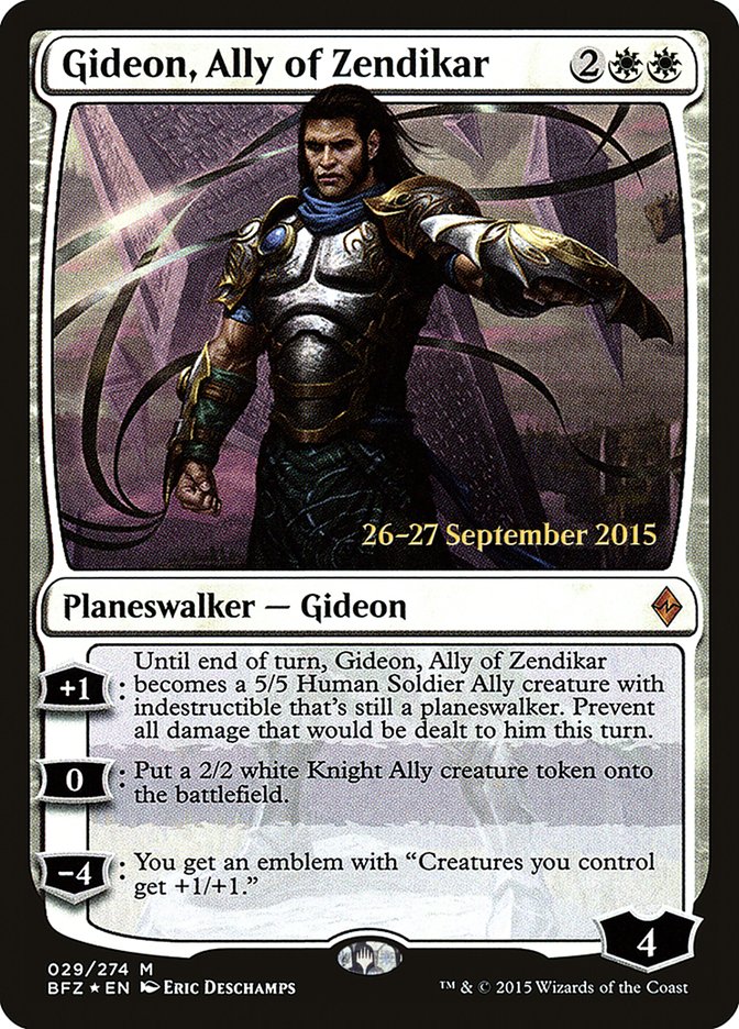 Gideon, Ally of Zendikar [Battle for Zendikar Prerelease Promos] Magic: The Gathering