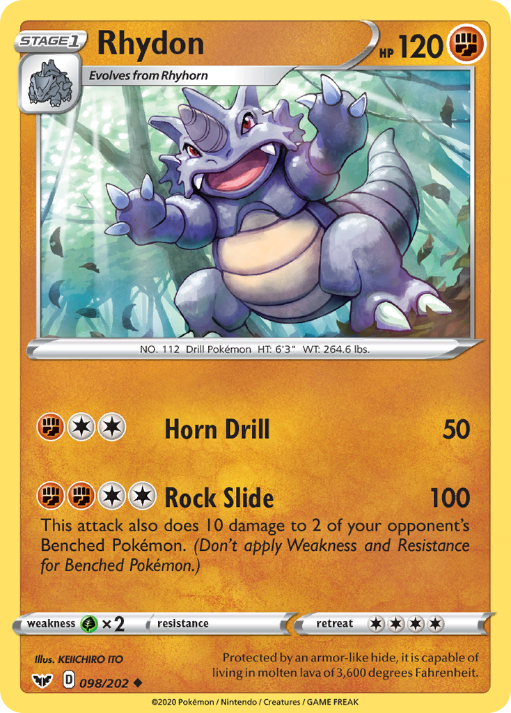 Rhydon (098/202) [Sword & Shield: Base Set] Pokémon