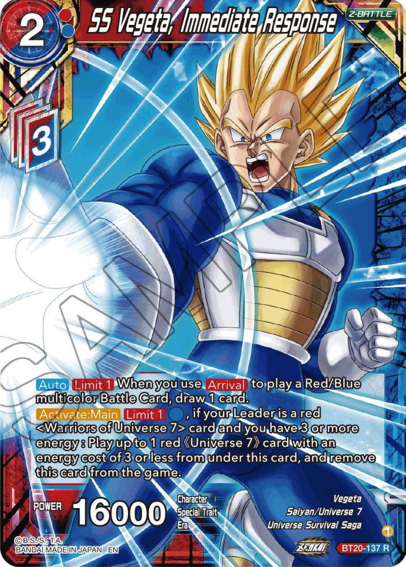 SS Vegeta, Immediate Response (BT20-137) [Power Absorbed] Dragon Ball Super