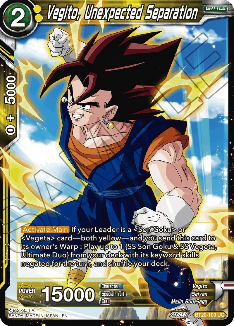 Vegito, Unexpected Separation (BT20-100) [Power Absorbed] Dragon Ball Super