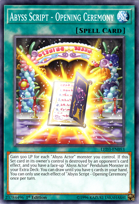 Abyss Script - Opening Ceremony [LED3-EN053] Common Yu-Gi-Oh!