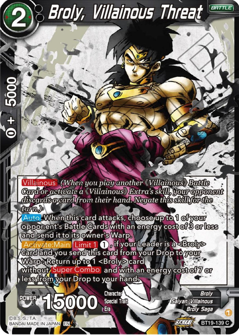 Broly, Villainous Threat (BT19-139) [Fighter's Ambition] Dragon Ball Super