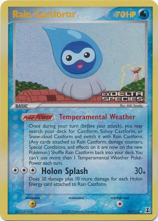 Rain Castform (26/113) (Stamped) [EX: Delta Species] Pokémon