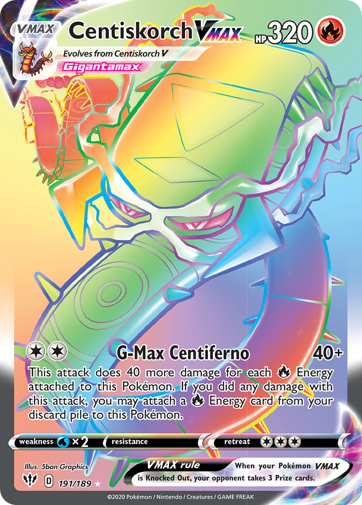 Centiskorch VMAX (191/189) [Sword & Shield: Darkness Ablaze] Pokémon
